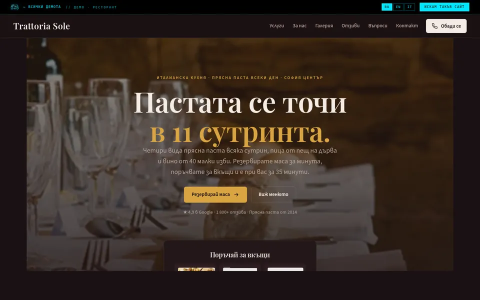 Trattoria Sole — Ресторант
