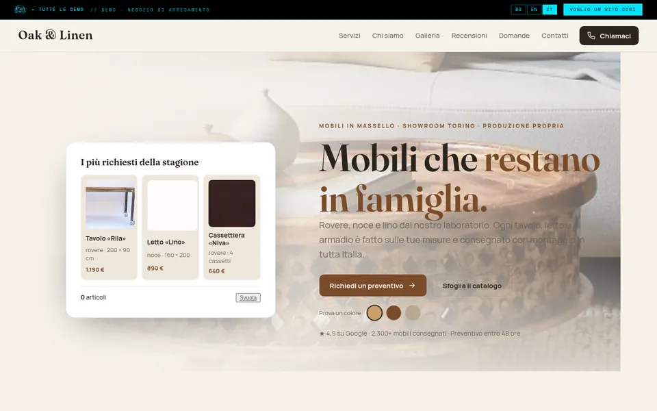 Oak & Linen — Negozio di arredamento